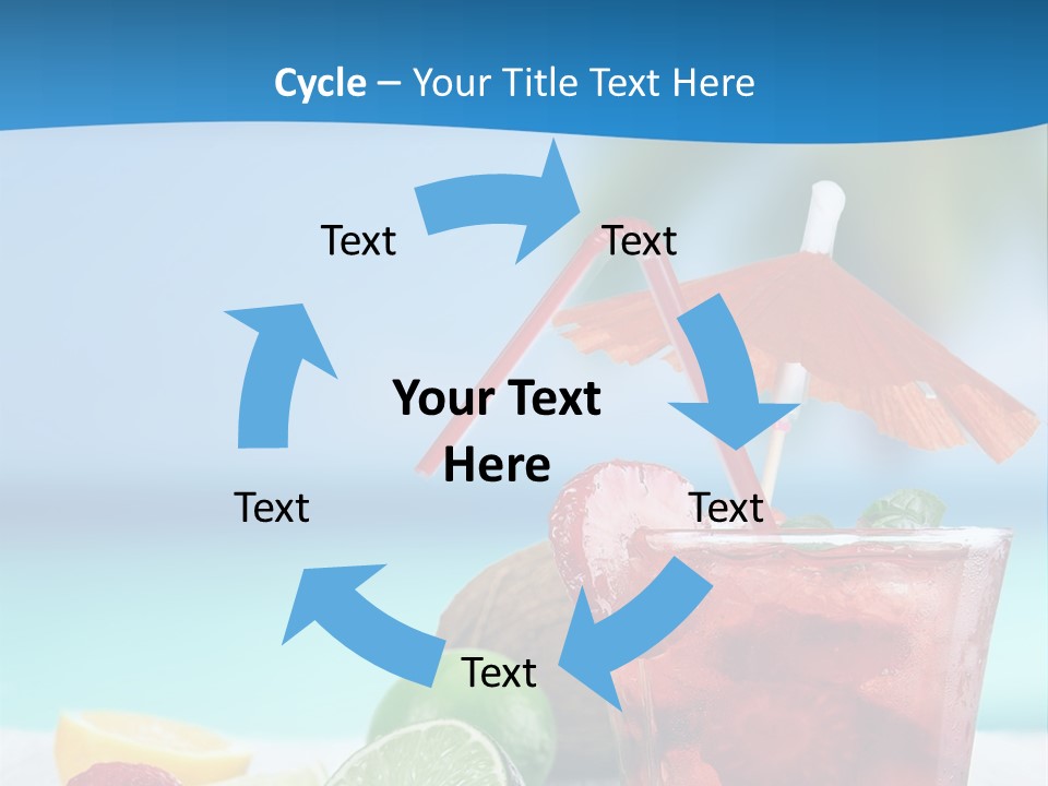A Drink With Strawberries And Limes On A Wooden Table PowerPoint Template