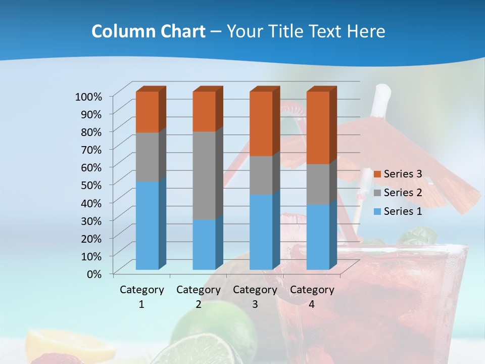 A Drink With Strawberries And Limes On A Wooden Table PowerPoint Template