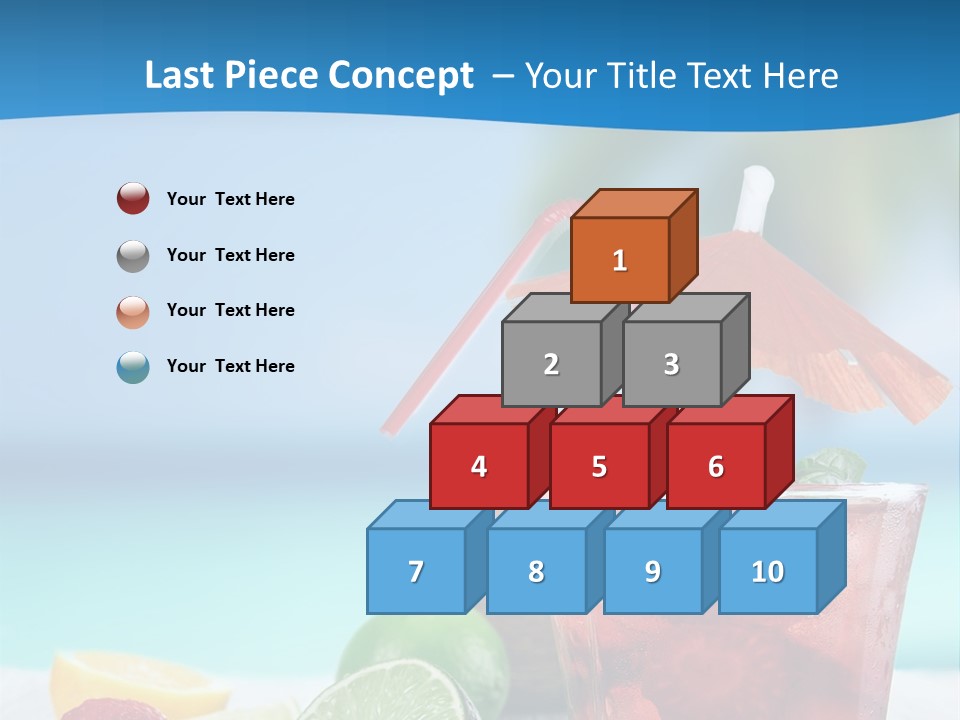 A Drink With Strawberries And Limes On A Wooden Table PowerPoint Template