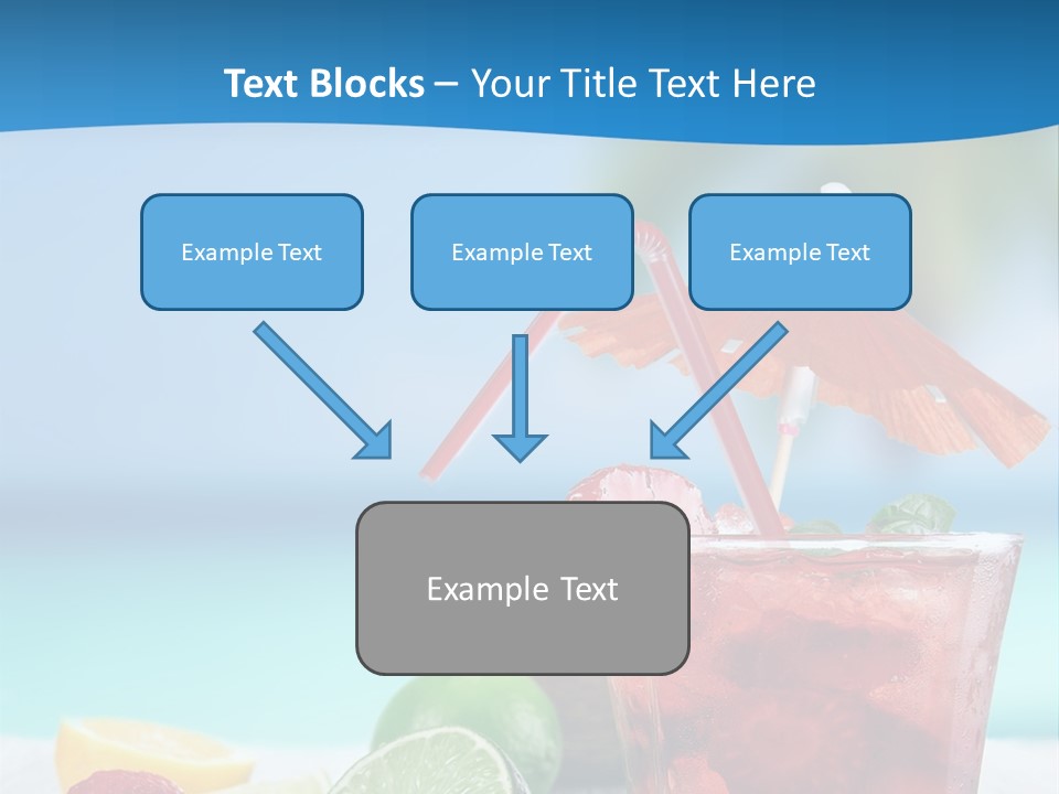 A Drink With Strawberries And Limes On A Wooden Table PowerPoint Template