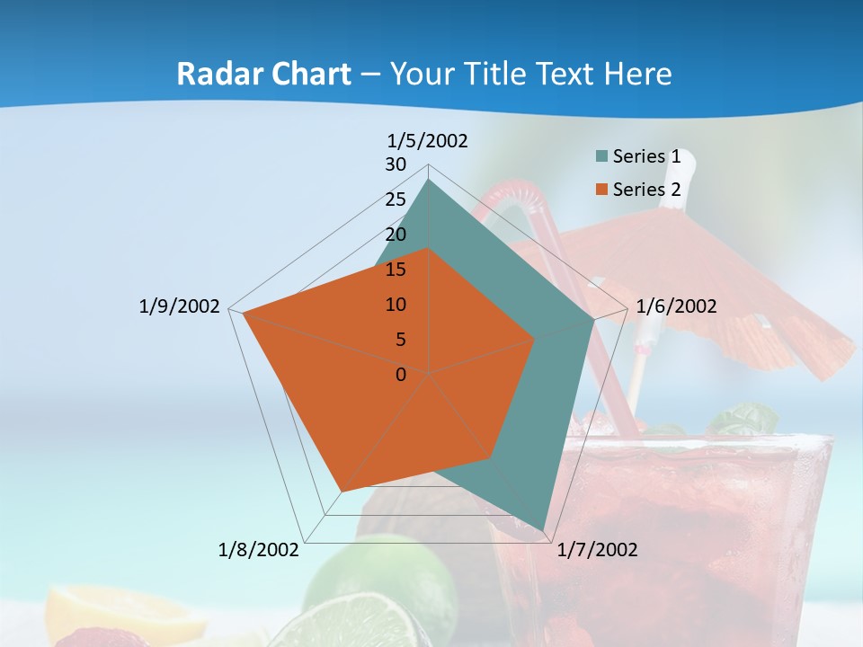 A Drink With Strawberries And Limes On A Wooden Table PowerPoint Template