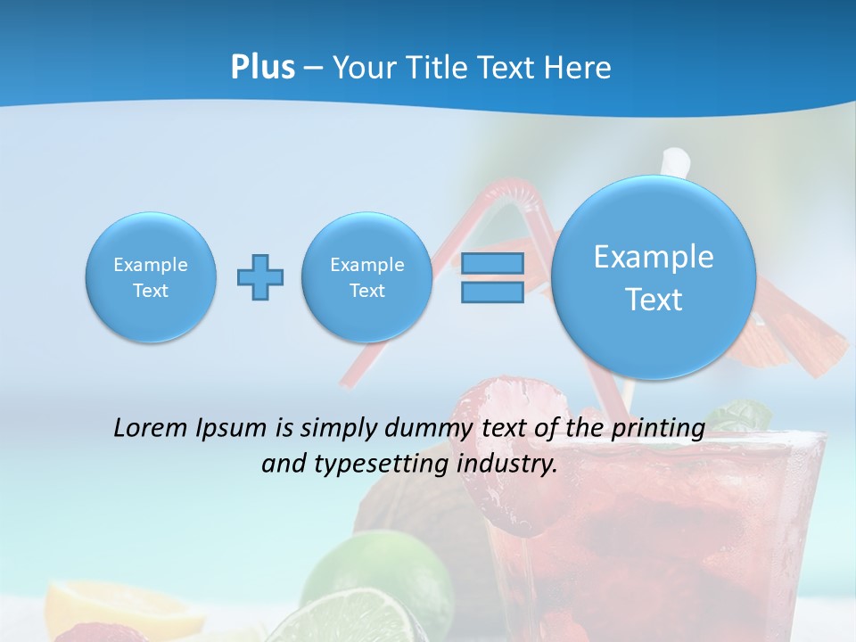 A Drink With Strawberries And Limes On A Wooden Table PowerPoint Template