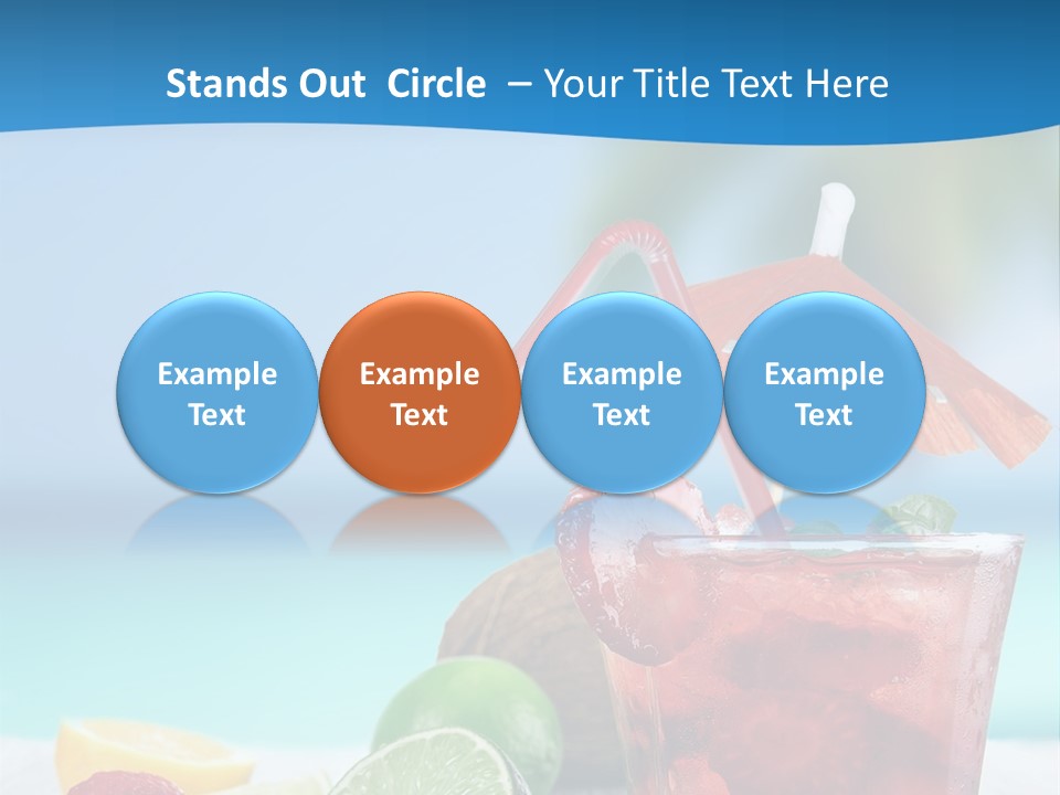 A Drink With Strawberries And Limes On A Wooden Table PowerPoint Template