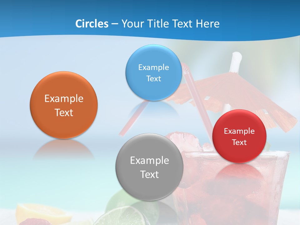 A Drink With Strawberries And Limes On A Wooden Table PowerPoint Template