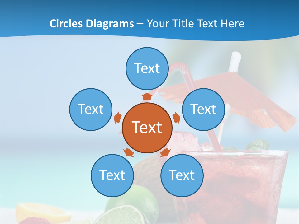 A Drink With Strawberries And Limes On A Wooden Table PowerPoint Template