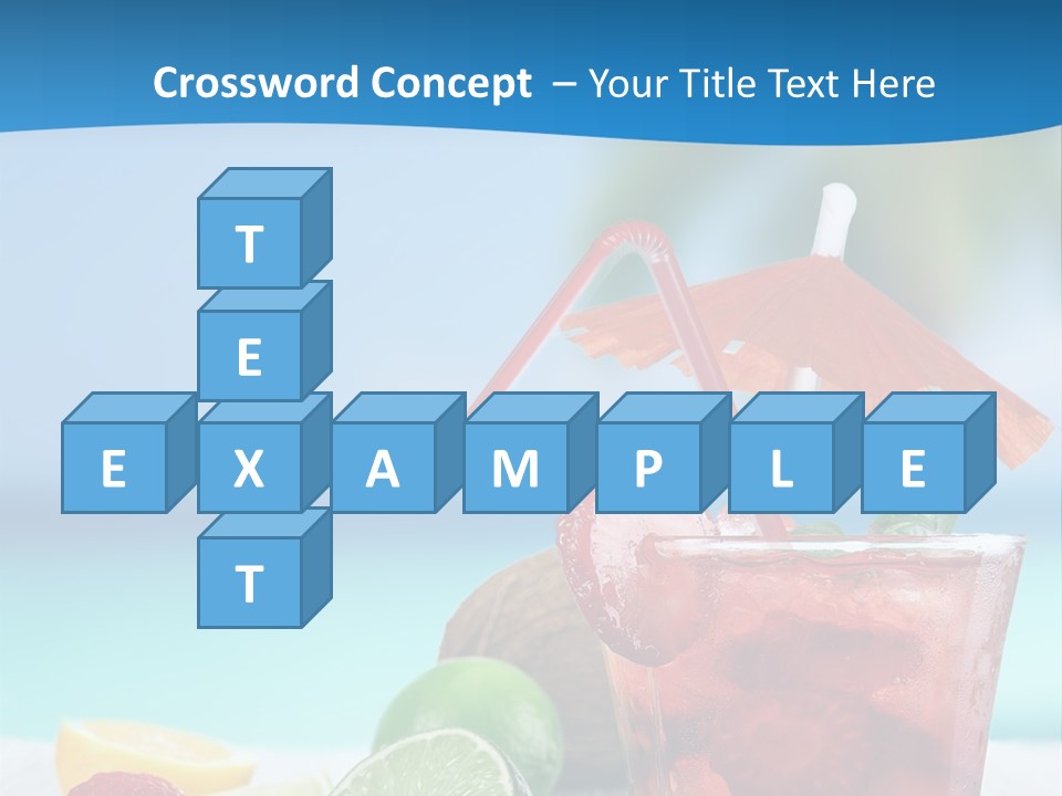 A Drink With Strawberries And Limes On A Wooden Table PowerPoint Template