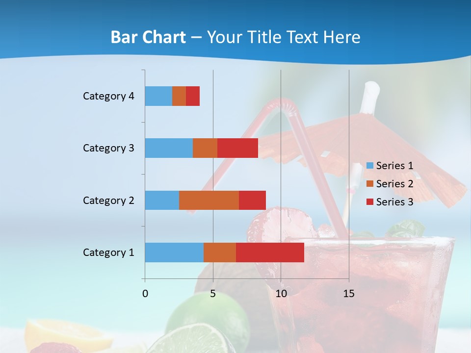 A Drink With Strawberries And Limes On A Wooden Table PowerPoint Template