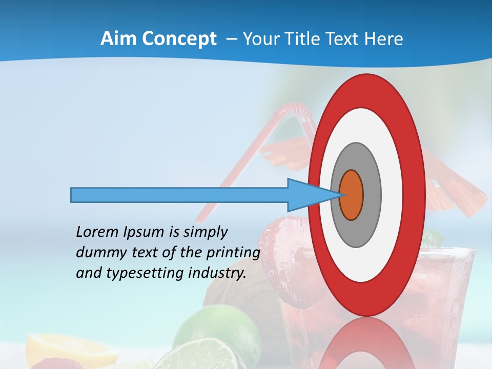 A Drink With Strawberries And Limes On A Wooden Table PowerPoint Template