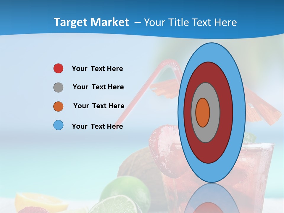 A Drink With Strawberries And Limes On A Wooden Table PowerPoint Template