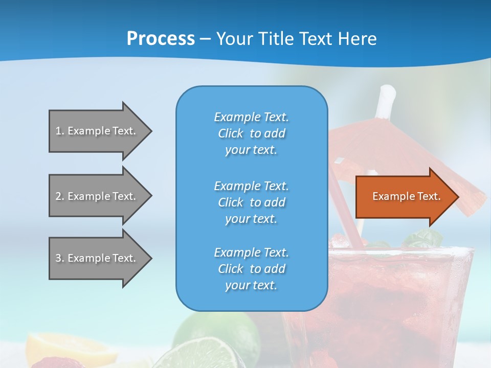 A Drink With Strawberries And Limes On A Wooden Table PowerPoint Template