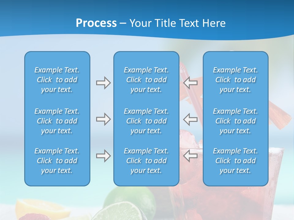 A Drink With Strawberries And Limes On A Wooden Table PowerPoint Template