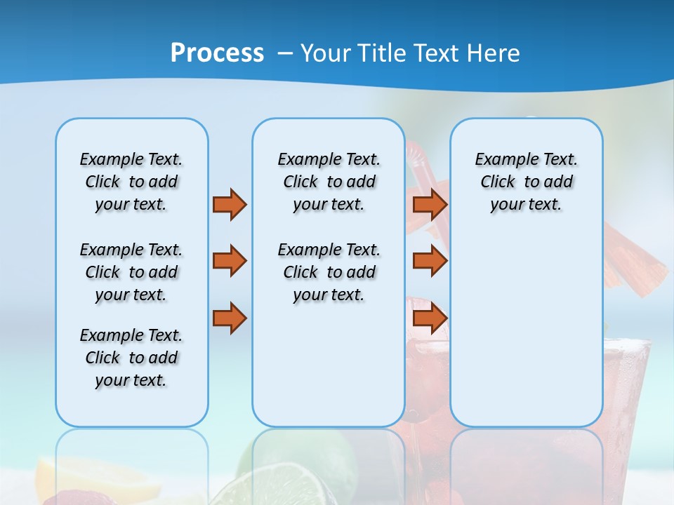 A Drink With Strawberries And Limes On A Wooden Table PowerPoint Template