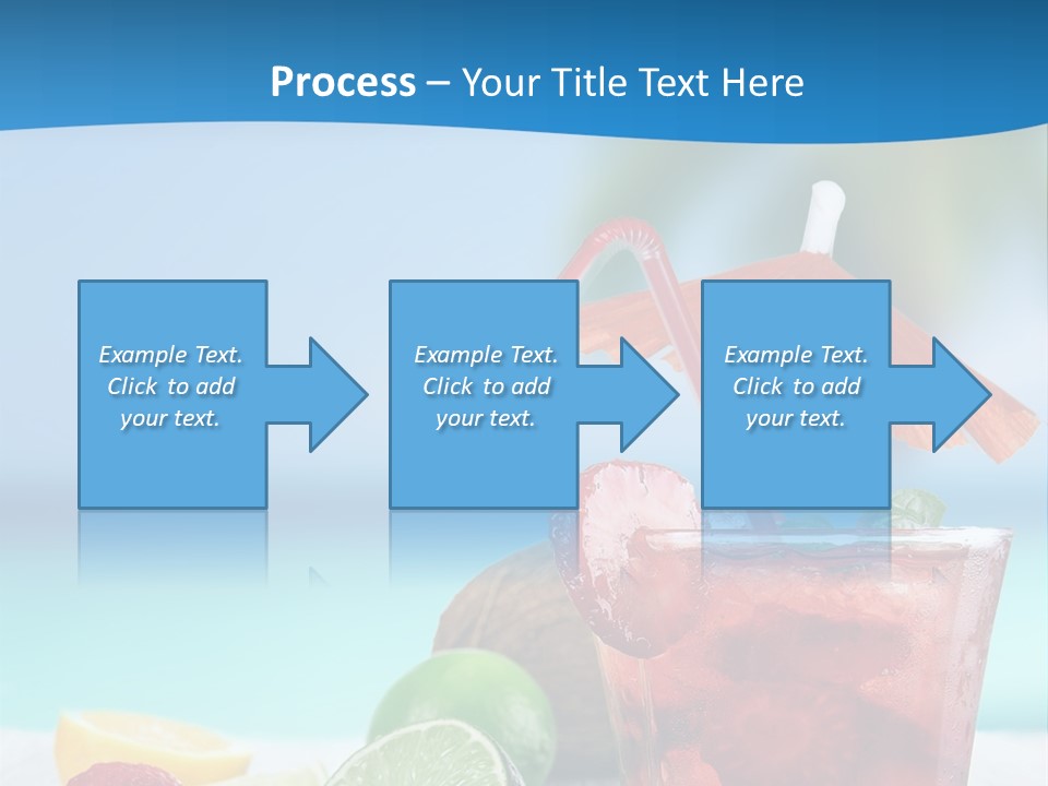 A Drink With Strawberries And Limes On A Wooden Table PowerPoint Template