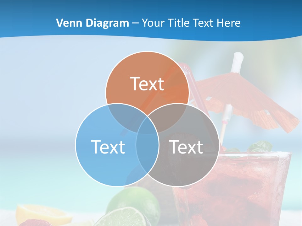 A Drink With Strawberries And Limes On A Wooden Table PowerPoint Template