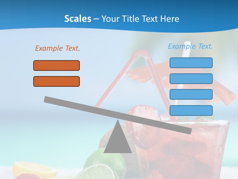 A Drink With Strawberries And Limes On A Wooden Table PowerPoint Template