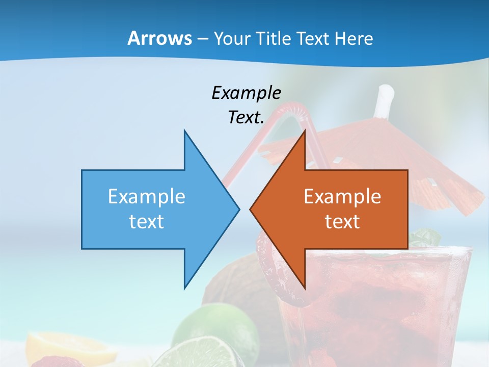 A Drink With Strawberries And Limes On A Wooden Table PowerPoint Template