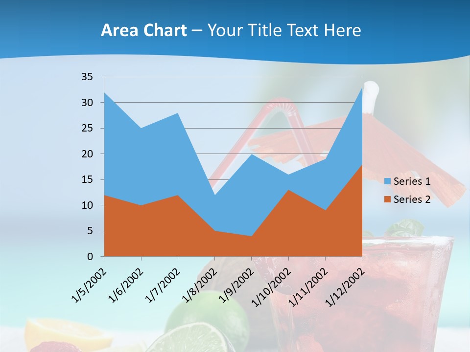 A Drink With Strawberries And Limes On A Wooden Table PowerPoint Template