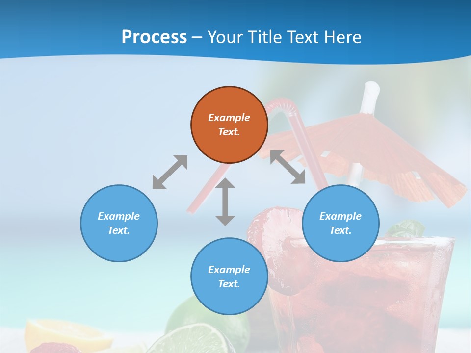 A Drink With Strawberries And Limes On A Wooden Table PowerPoint Template