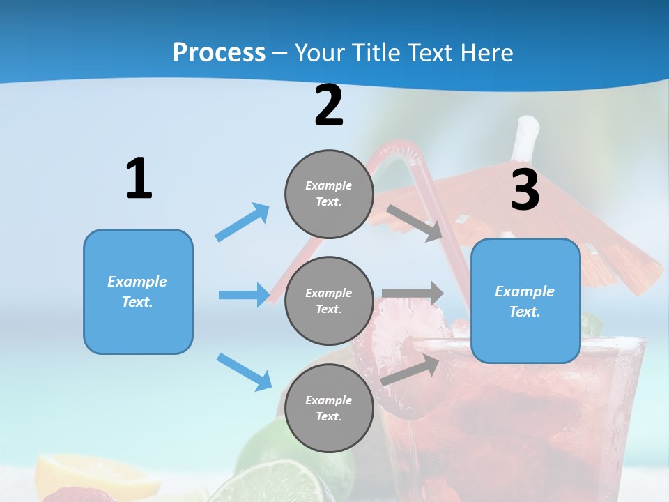 A Drink With Strawberries And Limes On A Wooden Table PowerPoint Template