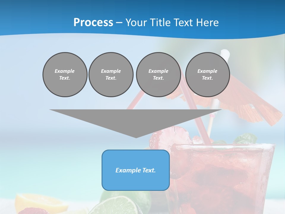 A Drink With Strawberries And Limes On A Wooden Table PowerPoint Template