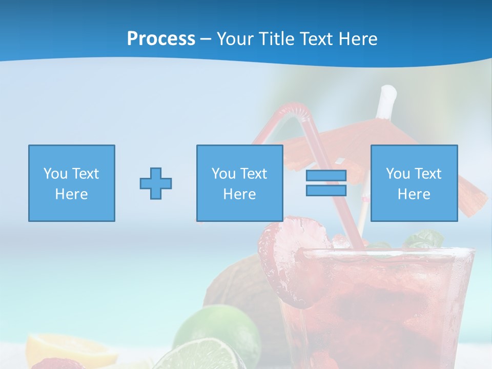 A Drink With Strawberries And Limes On A Wooden Table PowerPoint Template