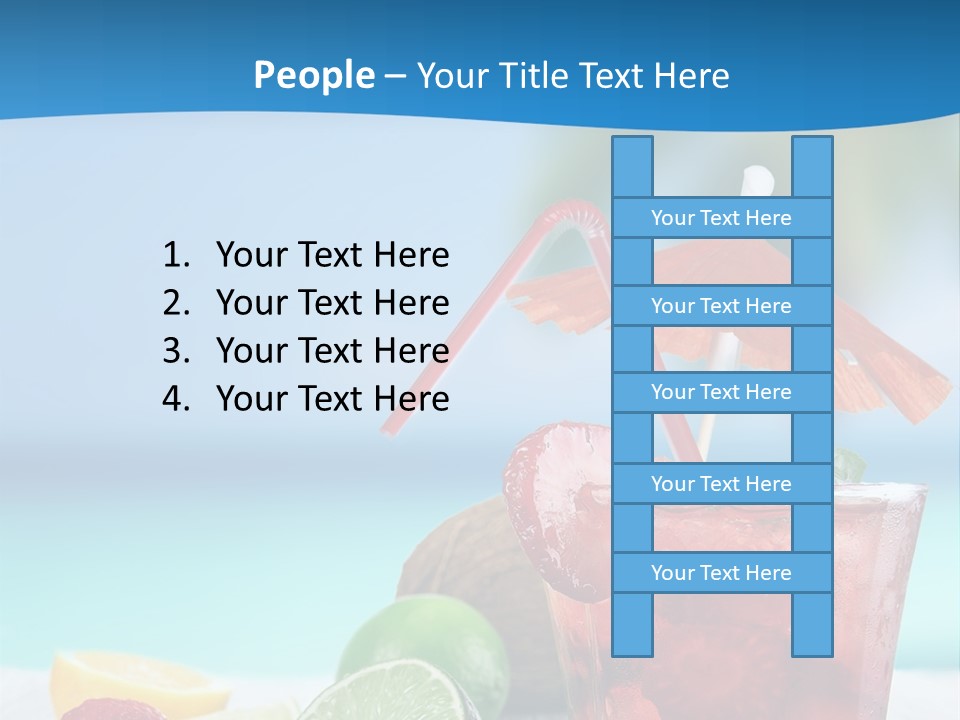 A Drink With Strawberries And Limes On A Wooden Table PowerPoint Template