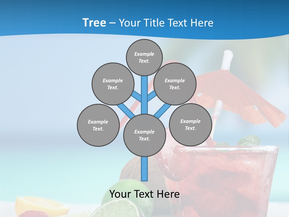 A Drink With Strawberries And Limes On A Wooden Table PowerPoint Template