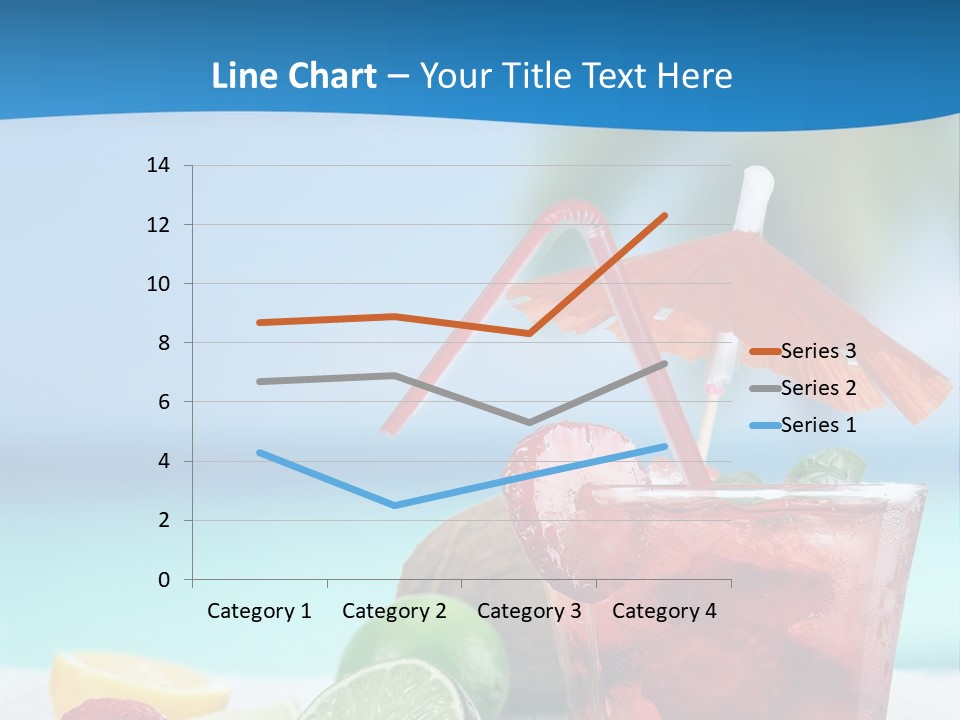 A Drink With Strawberries And Limes On A Wooden Table PowerPoint Template