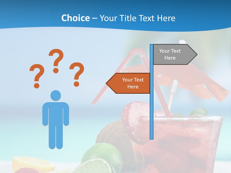 A Drink With Strawberries And Limes On A Wooden Table PowerPoint Template