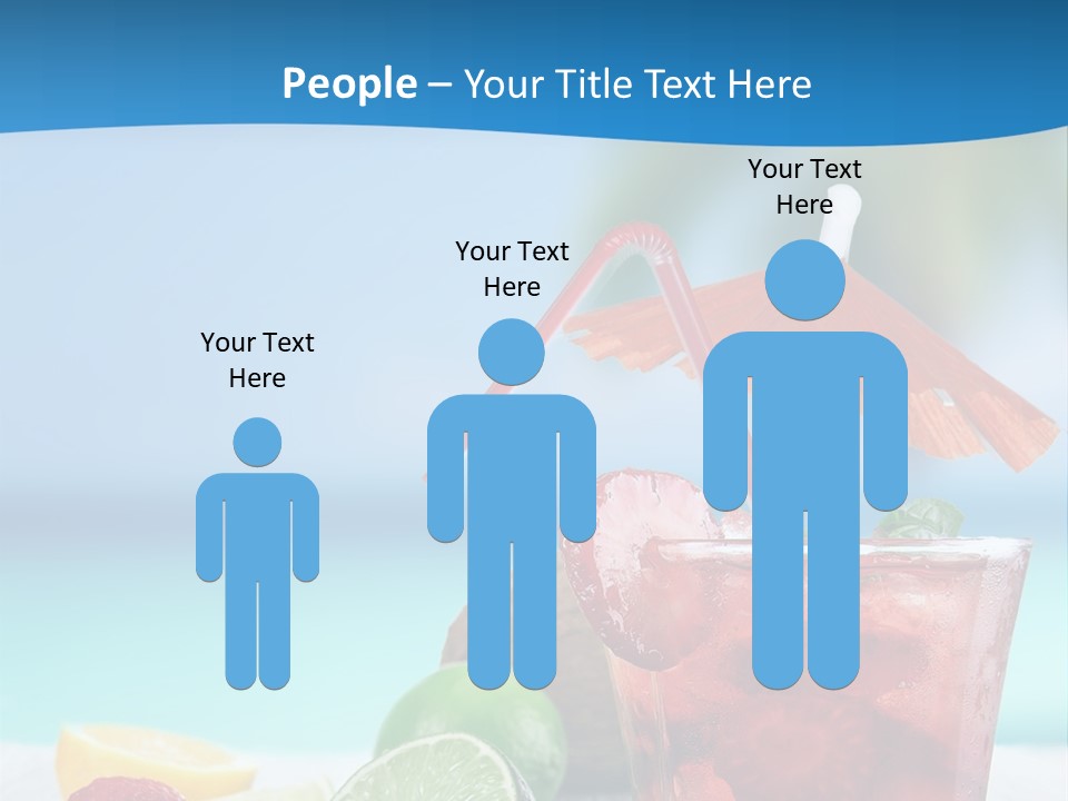 A Drink With Strawberries And Limes On A Wooden Table PowerPoint Template