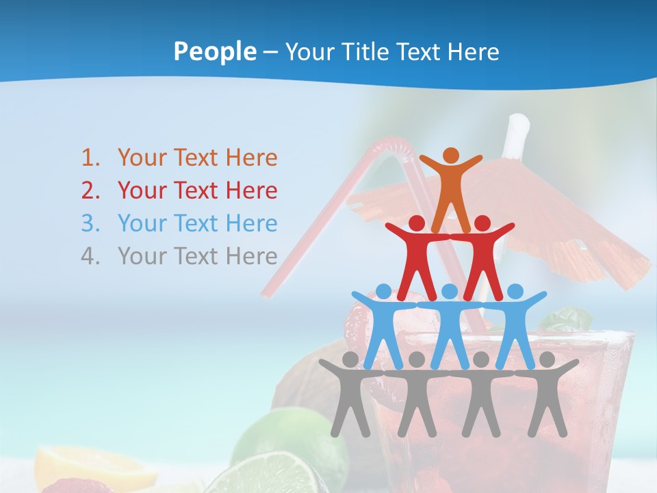 A Drink With Strawberries And Limes On A Wooden Table PowerPoint Template