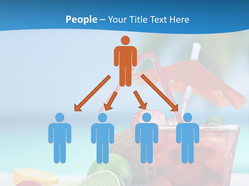 A Drink With Strawberries And Limes On A Wooden Table PowerPoint Template