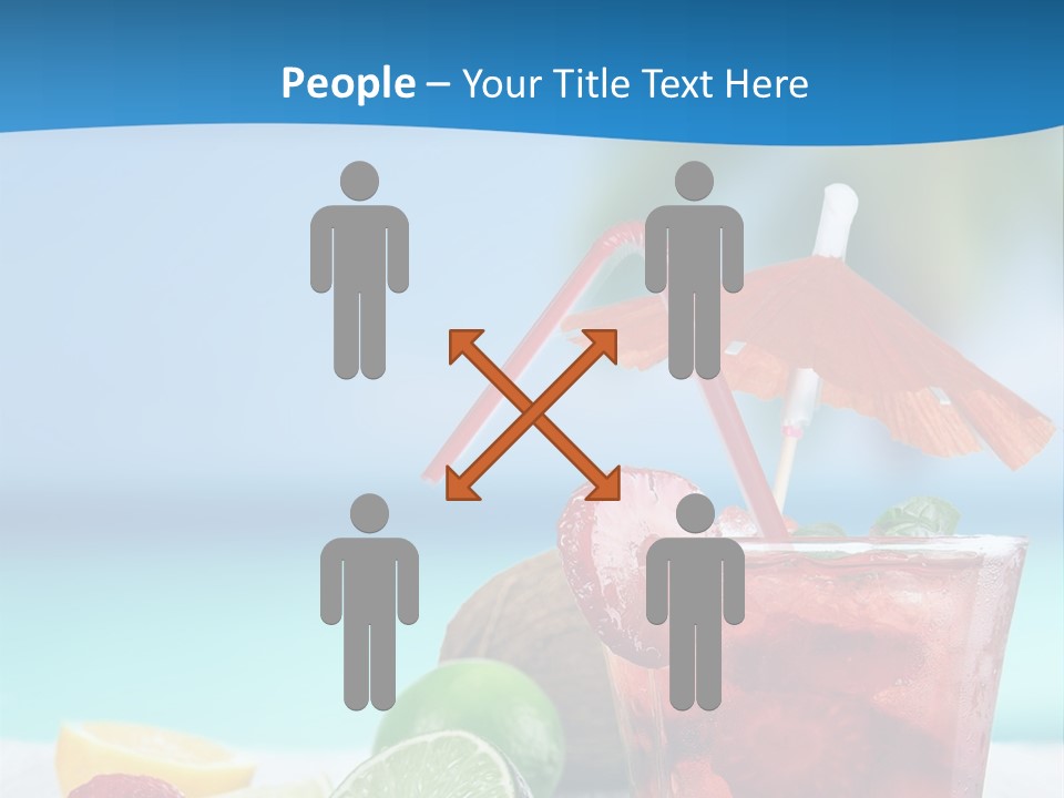 A Drink With Strawberries And Limes On A Wooden Table PowerPoint Template