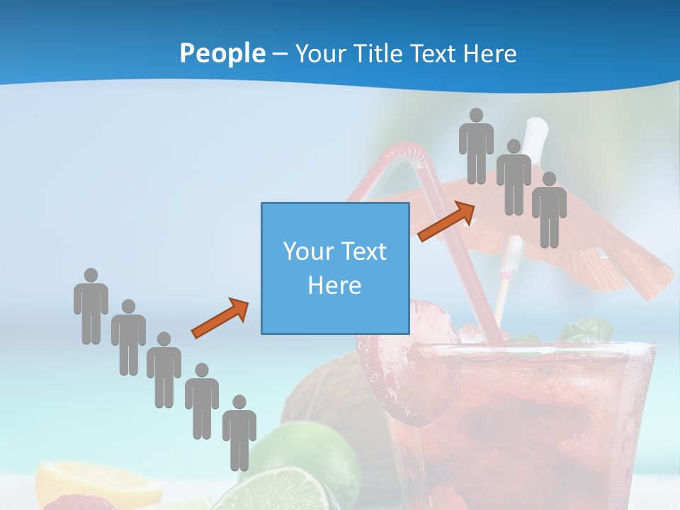 A Drink With Strawberries And Limes On A Wooden Table PowerPoint Template