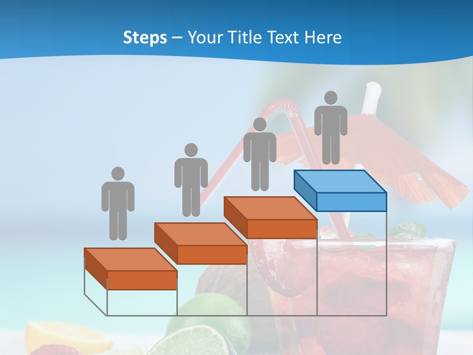 A Drink With Strawberries And Limes On A Wooden Table PowerPoint Template