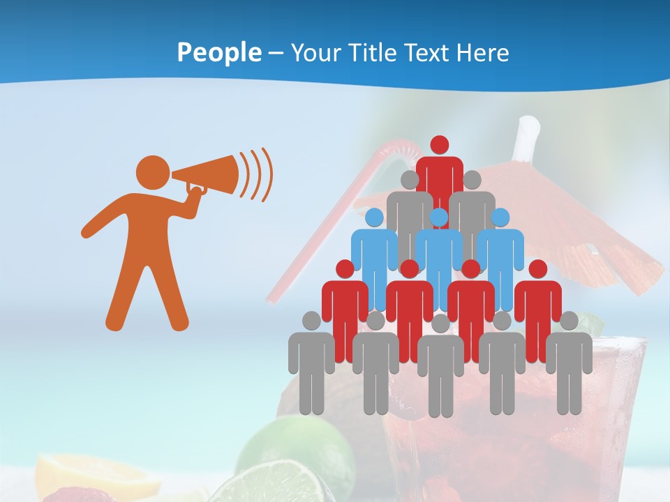 A Drink With Strawberries And Limes On A Wooden Table PowerPoint Template