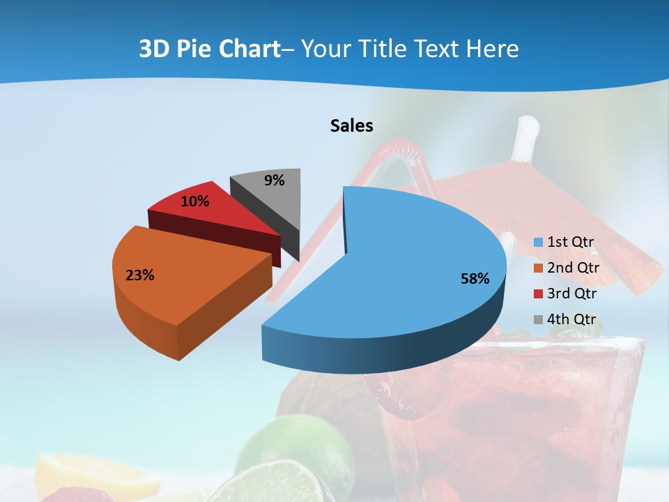 A Drink With Strawberries And Limes On A Wooden Table PowerPoint Template