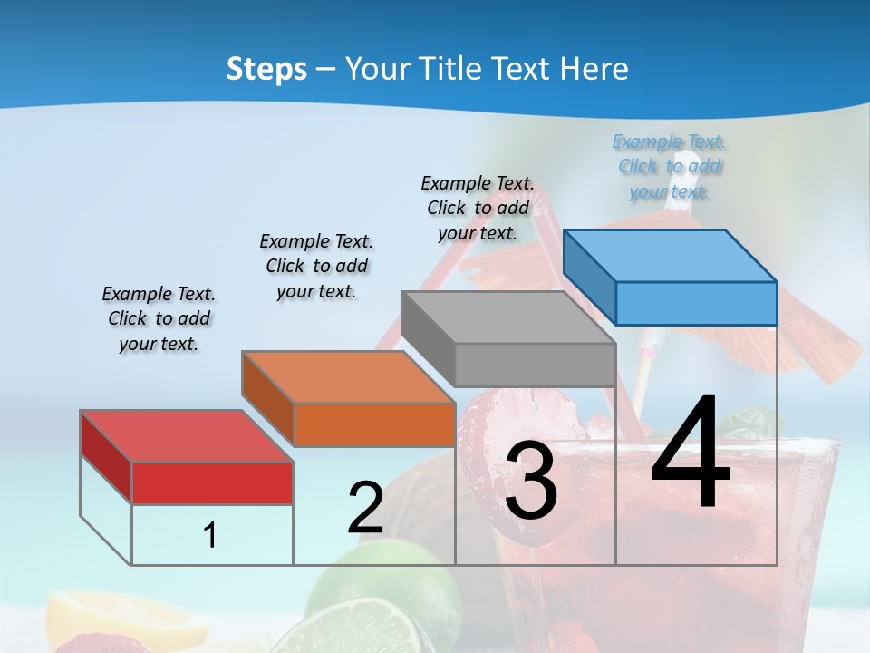 A Drink With Strawberries And Limes On A Wooden Table PowerPoint Template
