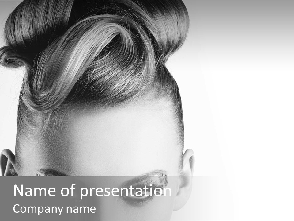 A Woman With A Bun In Her Hair PowerPoint Template