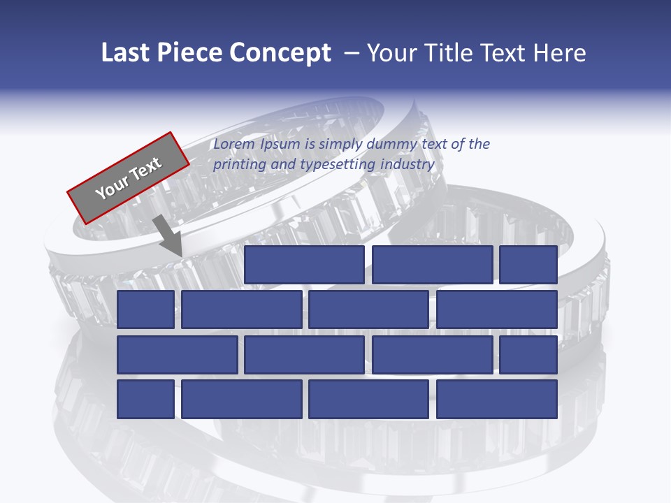 Two Wedding Rings With Diamonds On A Reflective Surface PowerPoint Template