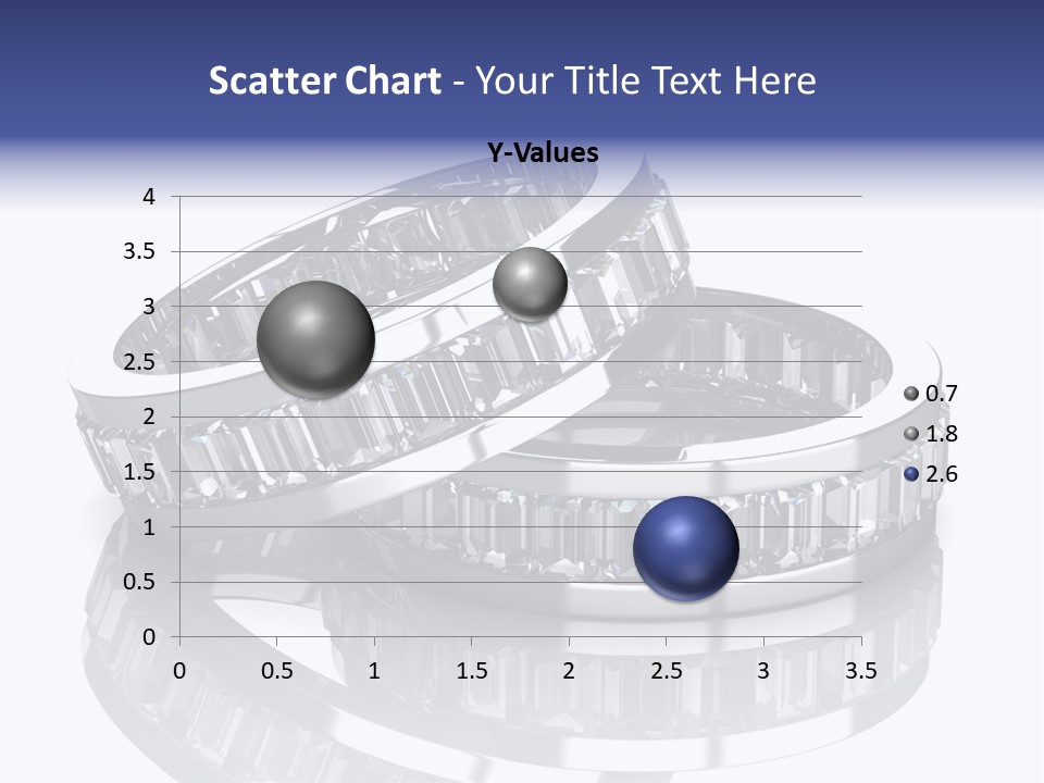 Two Wedding Rings With Diamonds On A Reflective Surface PowerPoint Template