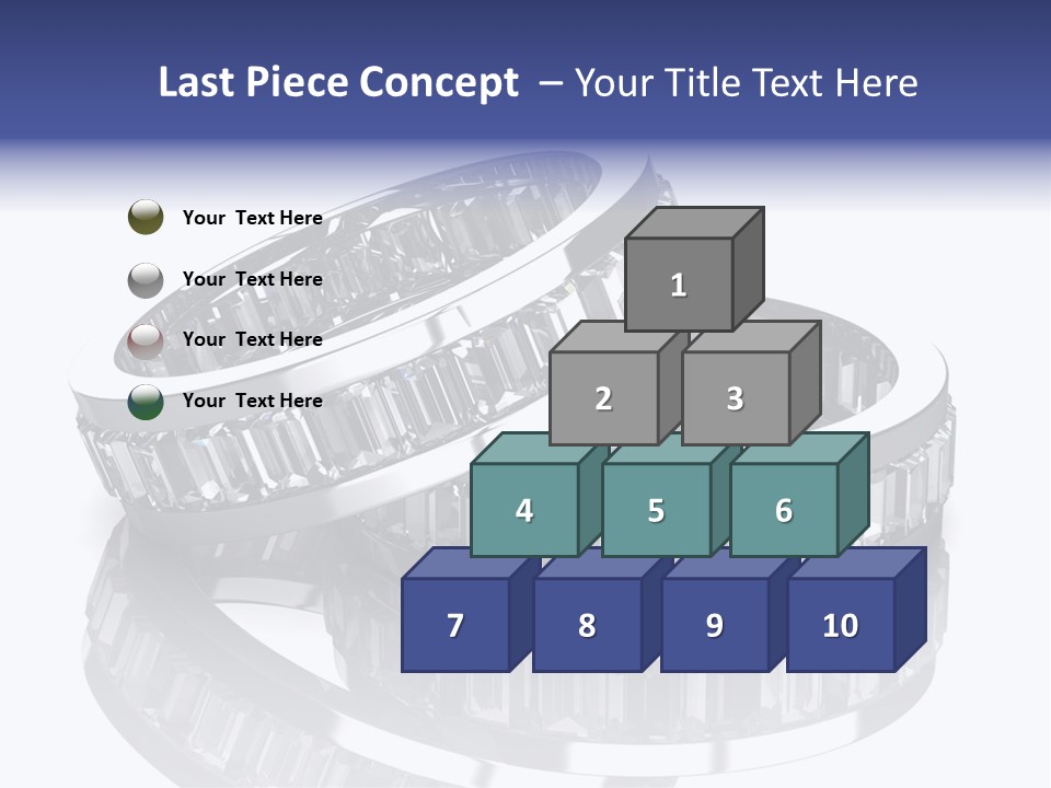 Two Wedding Rings With Diamonds On A Reflective Surface PowerPoint Template