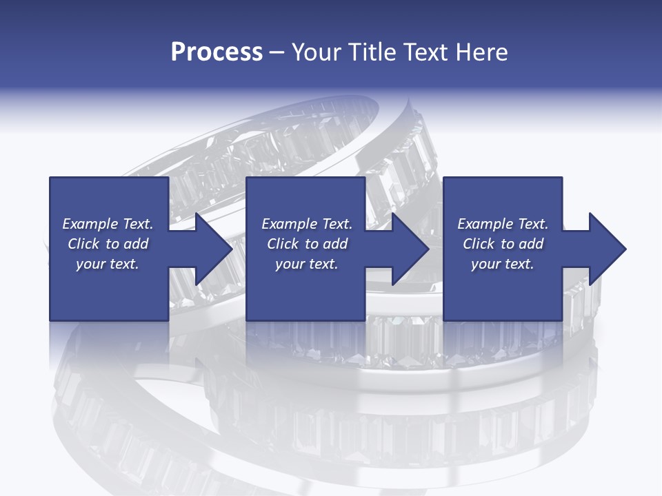 Two Wedding Rings With Diamonds On A Reflective Surface PowerPoint Template