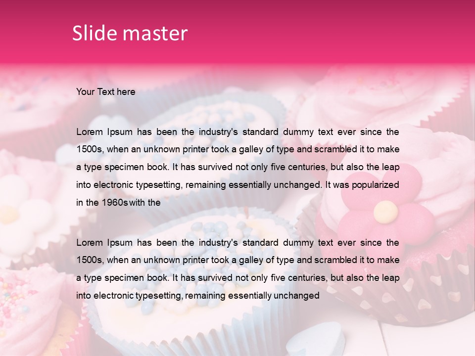 A Bunch Of Cupcakes That Are On A Table PowerPoint Template