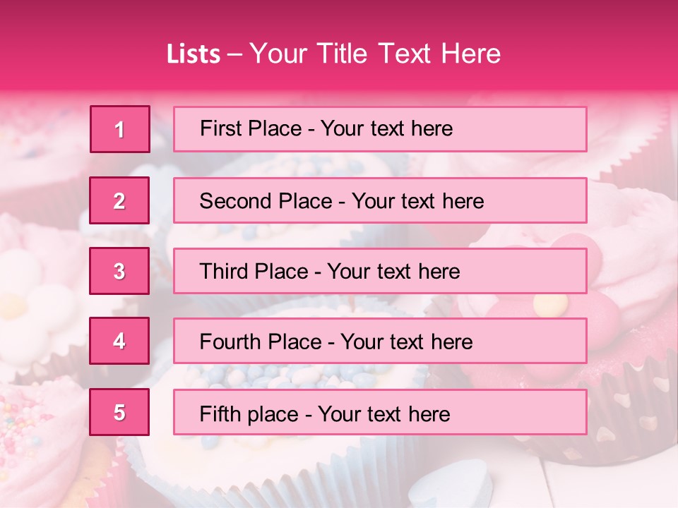 A Bunch Of Cupcakes That Are On A Table PowerPoint Template