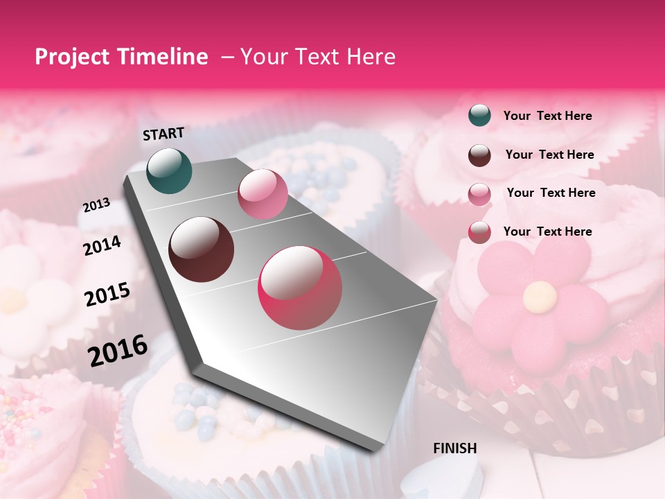 A Bunch Of Cupcakes That Are On A Table PowerPoint Template