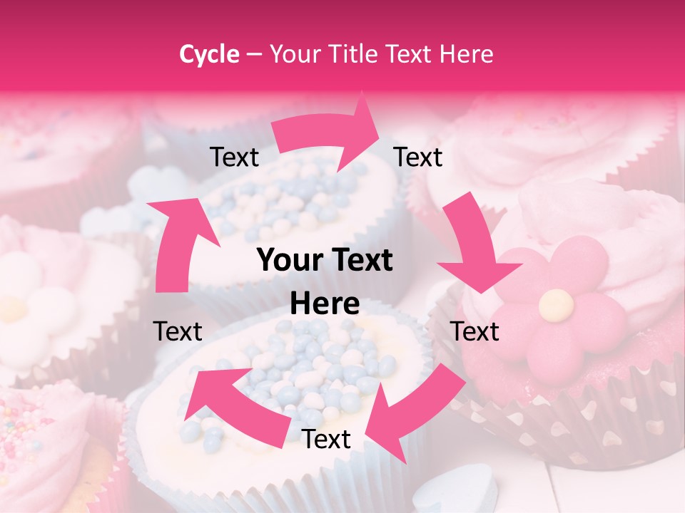 A Bunch Of Cupcakes That Are On A Table PowerPoint Template