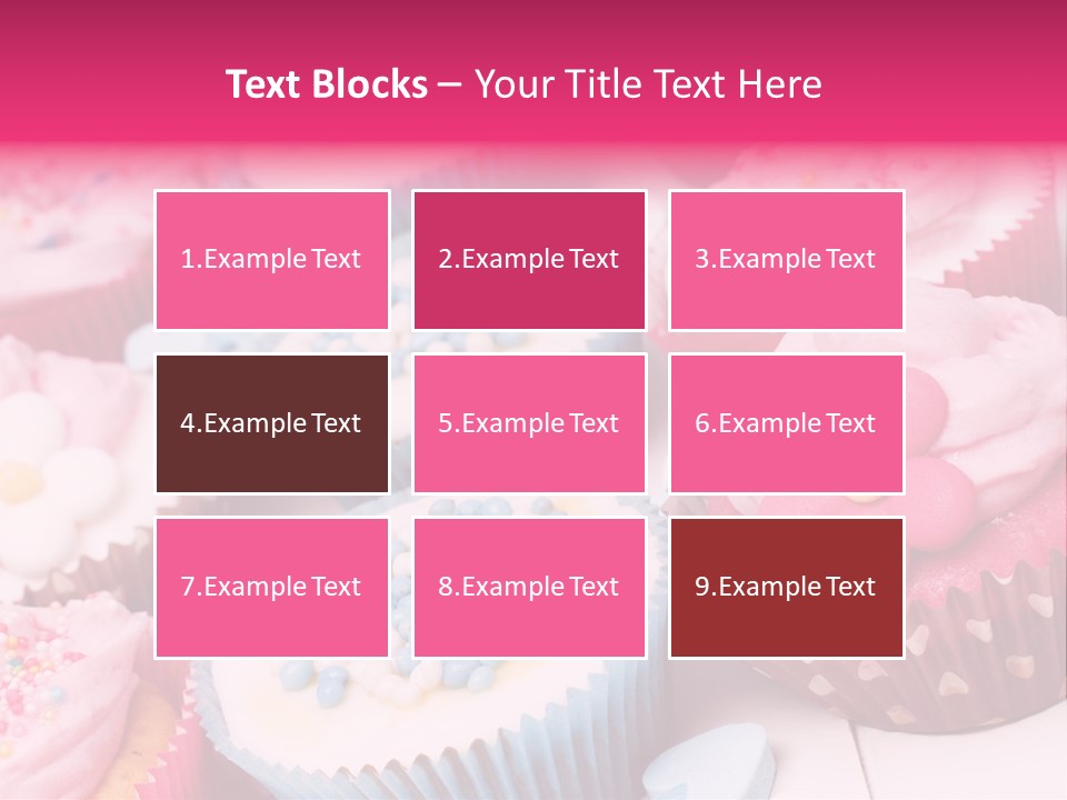 A Bunch Of Cupcakes That Are On A Table PowerPoint Template