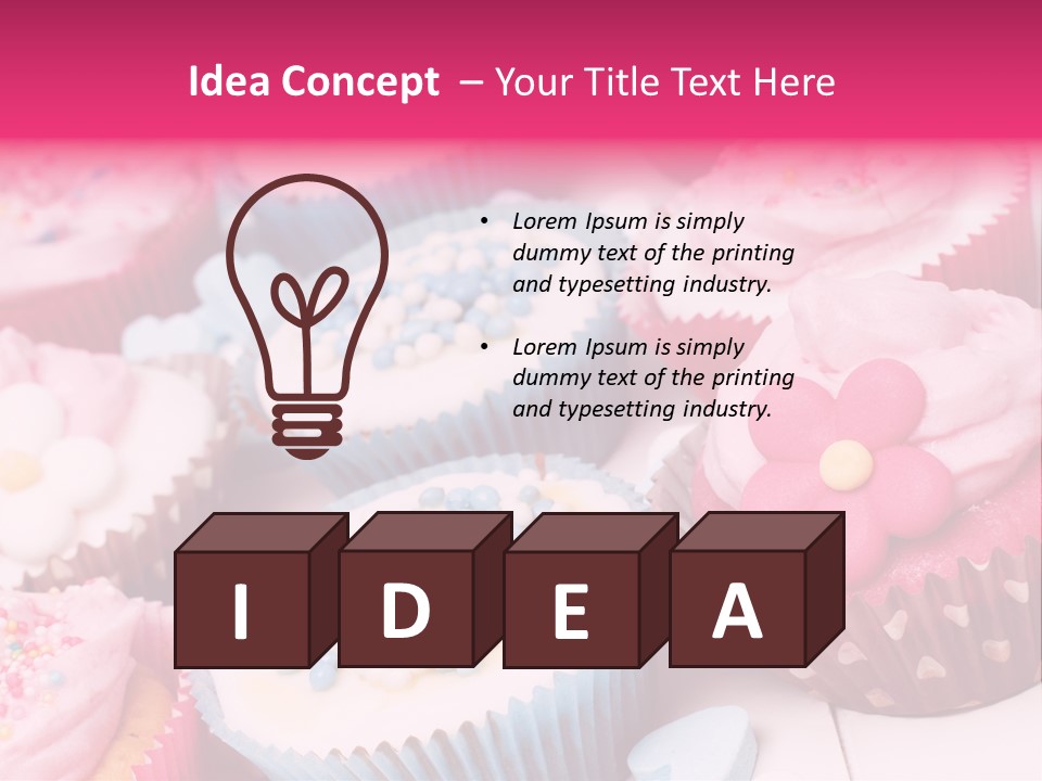 A Bunch Of Cupcakes That Are On A Table PowerPoint Template