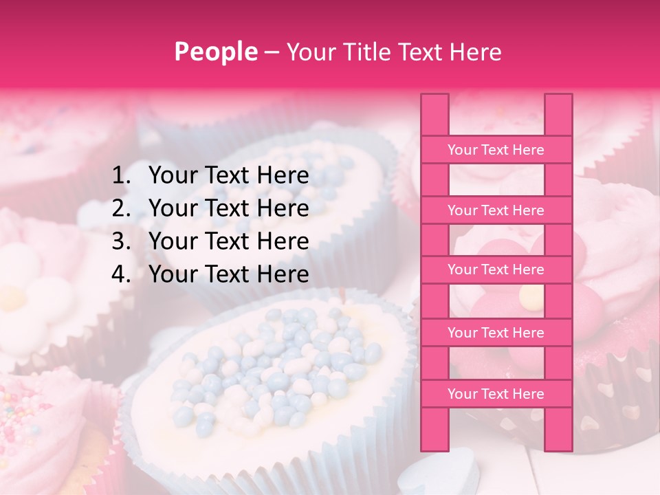 A Bunch Of Cupcakes That Are On A Table PowerPoint Template